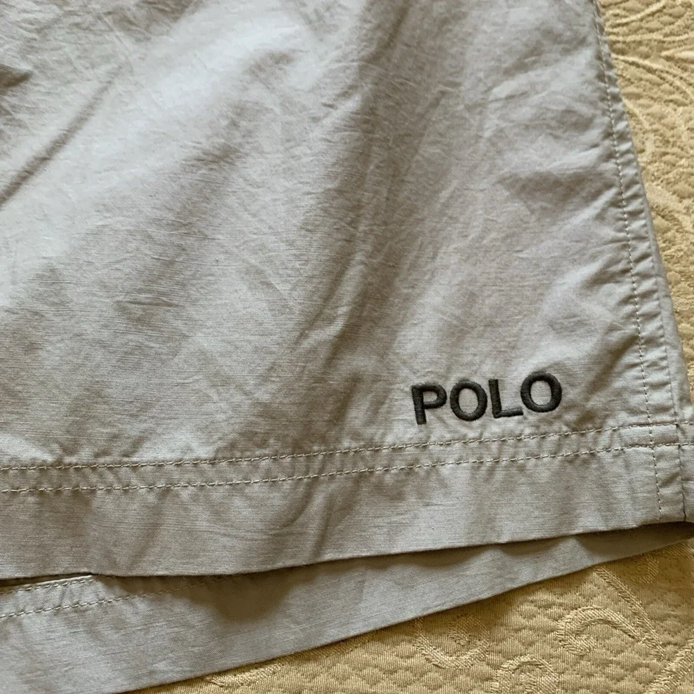 Vintage Men's Polo Sport Ralph Lauren Beige Swimming Trunks Lined Shorts Size XL